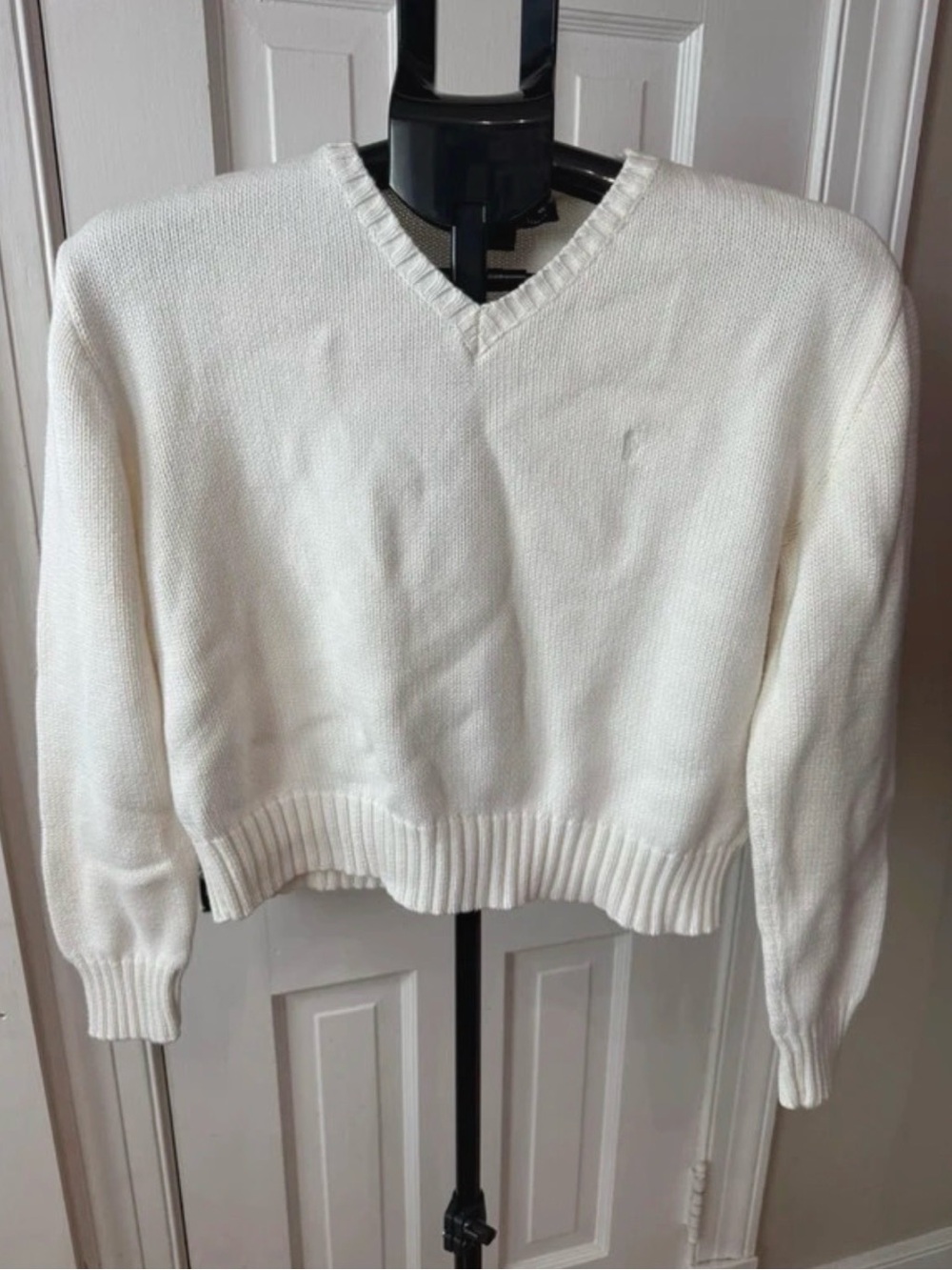 Ralph Lauren Cream V-Neck Knit Sweater